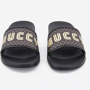 PLEASE REVIEW!!!Gucci x SEGA Supreme Canvas Guccy Stars slides
